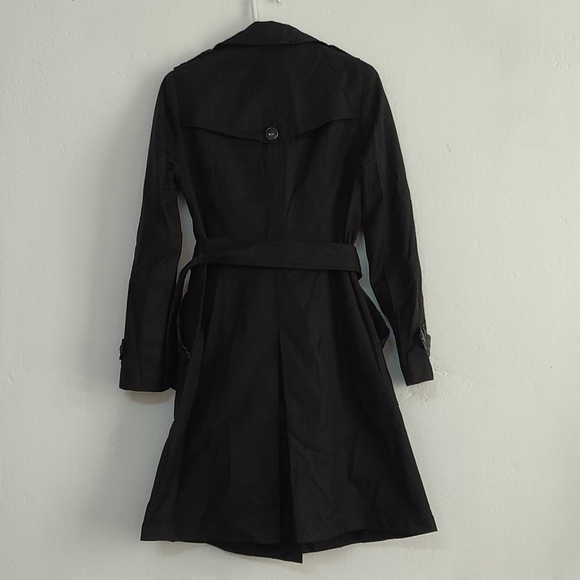 Double Breasted Trench Coat (Black) - Picture 9 of 14